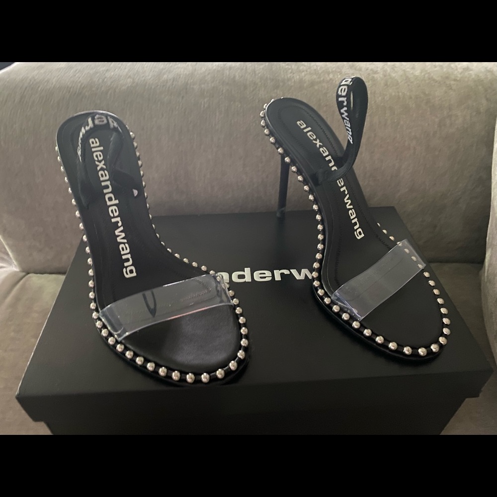 Alexander Wang
Nova Studded PCV Slingback Sandals